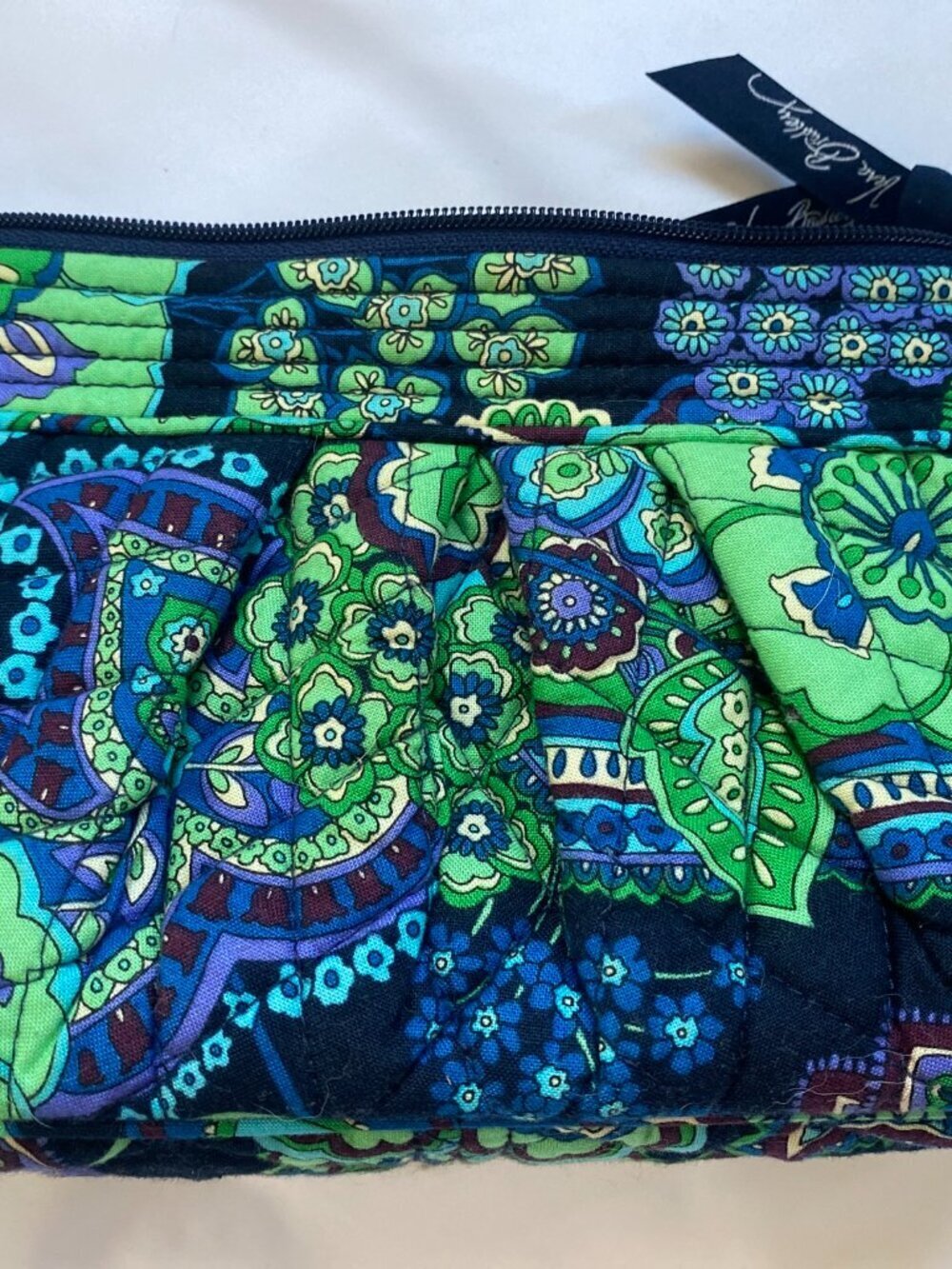 VERA BRADLEY Green Blue Rhapsody Paisley Quilted Bag Purse, EUC - Picture 7 of 10